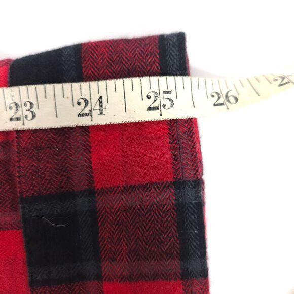 NWT Eddie Bauer Mens Medium Red Black Plaid Flannel Long Sleeve Button Up Shirt - Picture 6 of 7